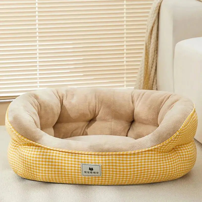 Cozy Plaid Dog Bed for All Seasons - Small Breeds - DreammyDoggie