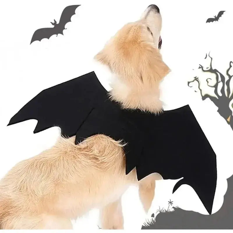 Dog Halloween Costumes Bat Wings Bell Style - DreammyDoggie