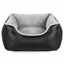 DreammyDoggie black and grey detachable dog car booster seat with soft plush interior for small to medium pets