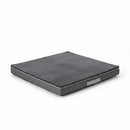 DreammyDoggie orthopedic memory foam dog bed in gray with a soft plush top and durable side handle