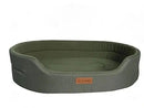 DreammyDoggie green waterproof sofa dog bed with raised edges and chew-resistant fabric for medium to large pets