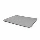 DreammyDoggie grey self-cooling gel mat for dogs with a quilted circular pattern for summer comfort.