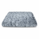 DreammyDoggie grey plush orthopedic dog bed with soft, fluffy memory foam for joint support and comfort.