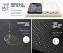 DreammyDoggie orthopedic dog bed features showing washable cover, waterproof lining, and anti-skid base details.
