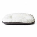DreammyDoggie premium oval dog bed with a thick white plush cushion and dark grey sides for winter comfort
