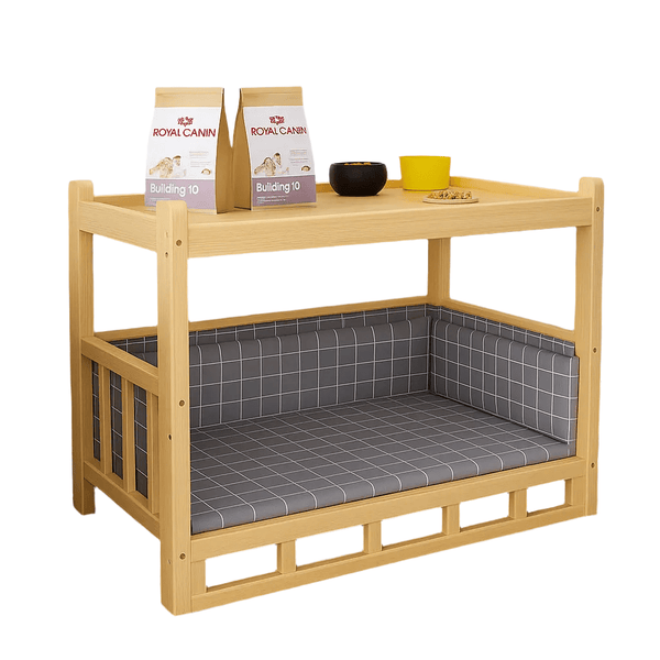 Wooden Dog Bed with Storage Shelf – Stylish, Comfortable & Practical - DreammyDoggie