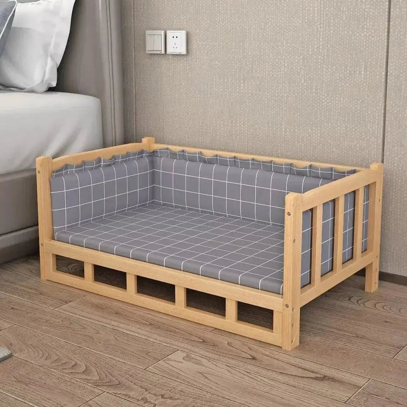Wooden Dog Bed with Storage Shelf – Stylish, Comfortable & Practical - DreammyDoggie