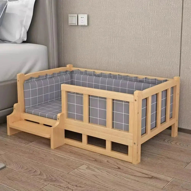 Wooden Dog Bed with Storage Shelf – Stylish, Comfortable & Practical - DreammyDoggie